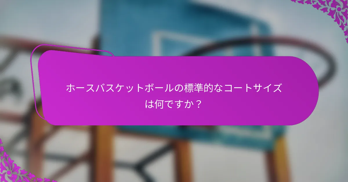 ホースバスケットボールの標準的なコートサイズは何ですか？