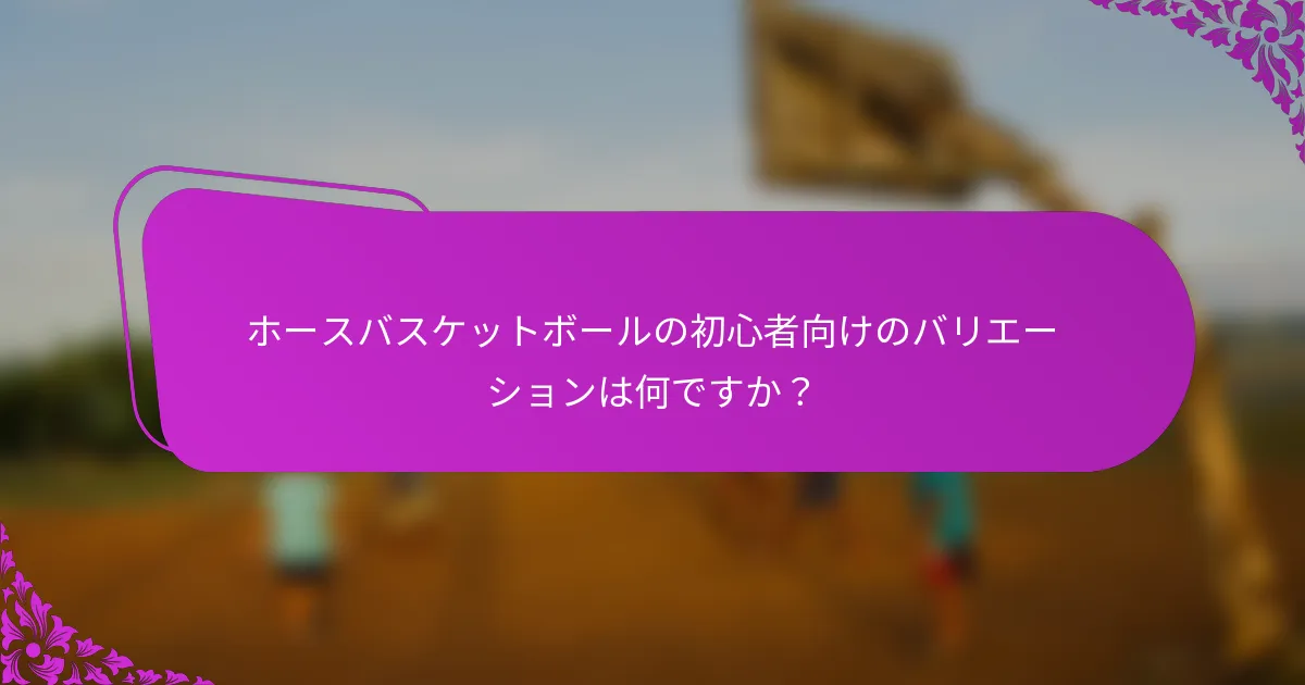 ホースバスケットボールの初心者向けのバリエーションは何ですか？
