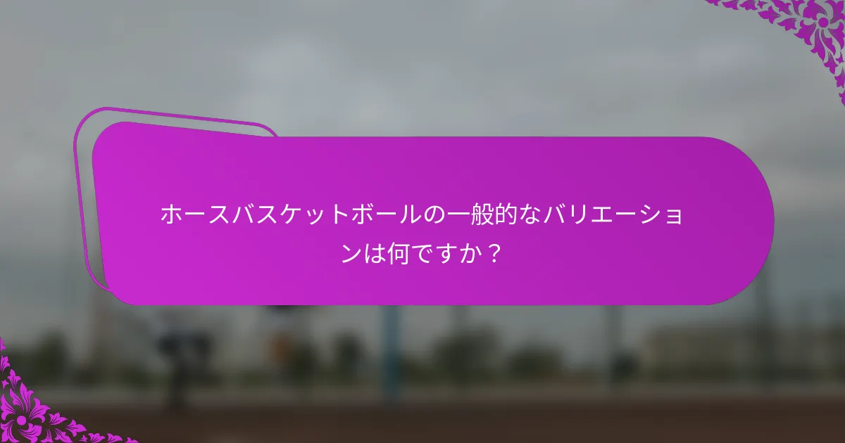 ホースバスケットボールの一般的なバリエーションは何ですか？